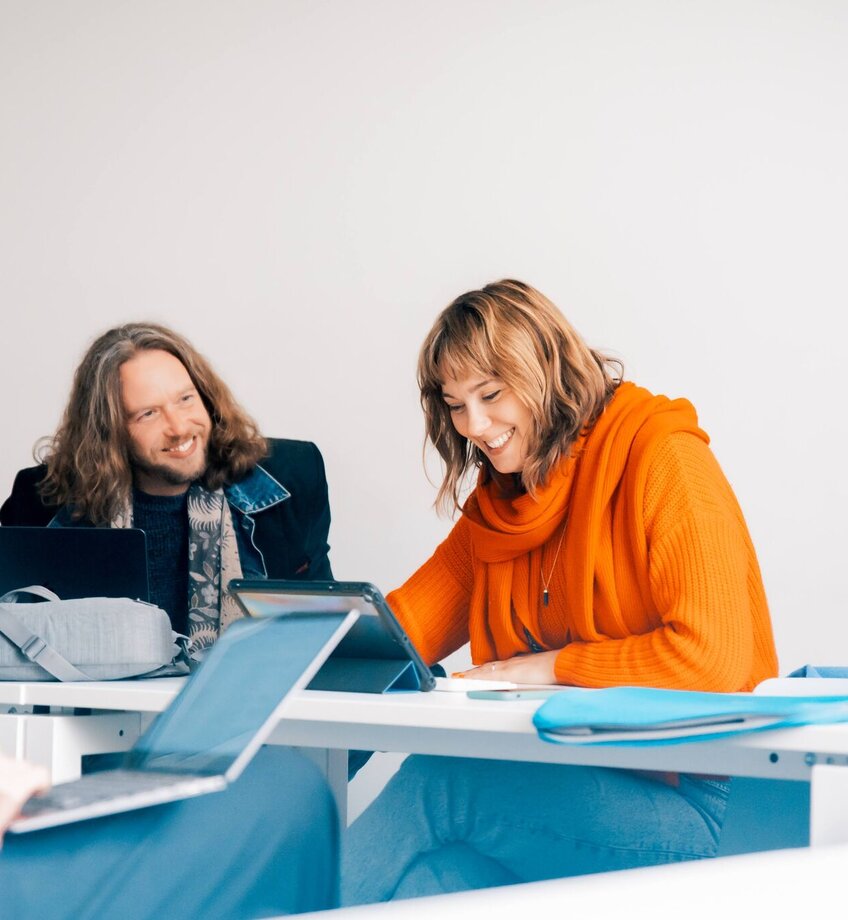 Studenten werken samen