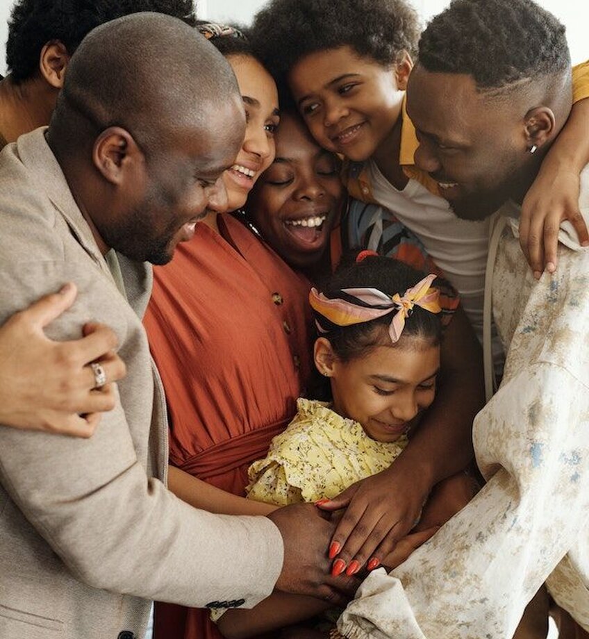 Family Gathering for a Group Hug