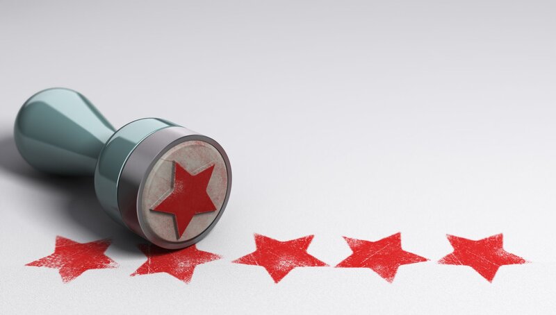 stamp with red stars